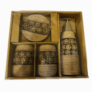 ceramic bath set soap dish brush holder