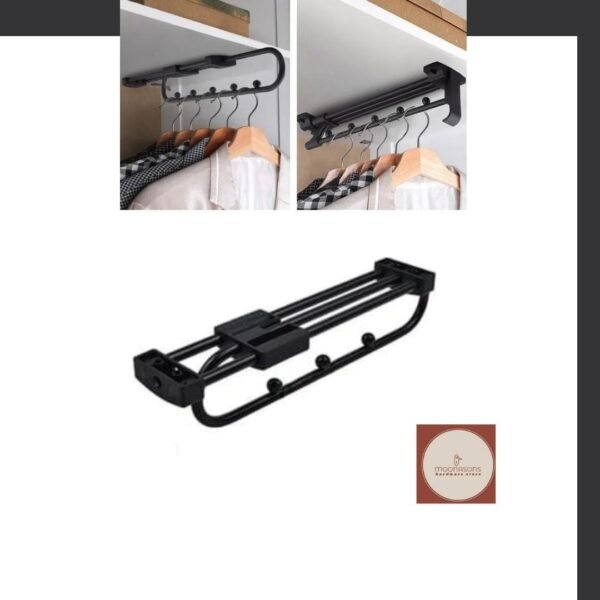 Pullout adjustable clothes rail hanger / wardrobe clothes hanger - Image 2
