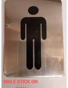 Male Stick on Sign for Bathroom