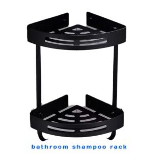 double layer shampoo rack black