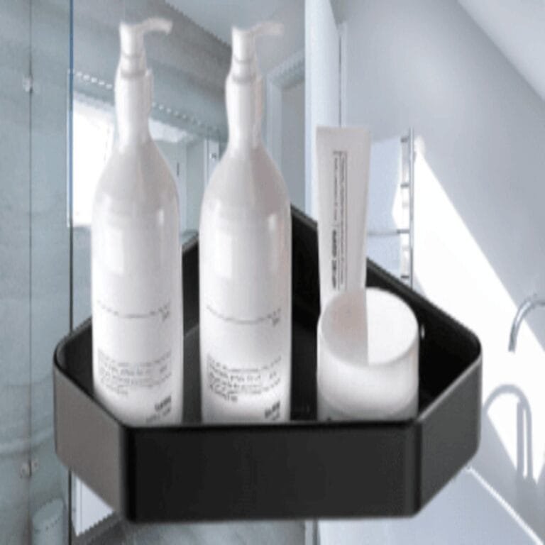 bathroom shampoo corner rack black